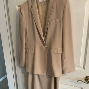 Tan skirt suit